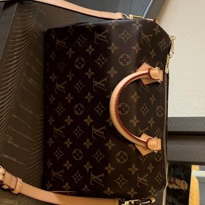 Louis Vuitton Brown and Tan Monogram Satchel